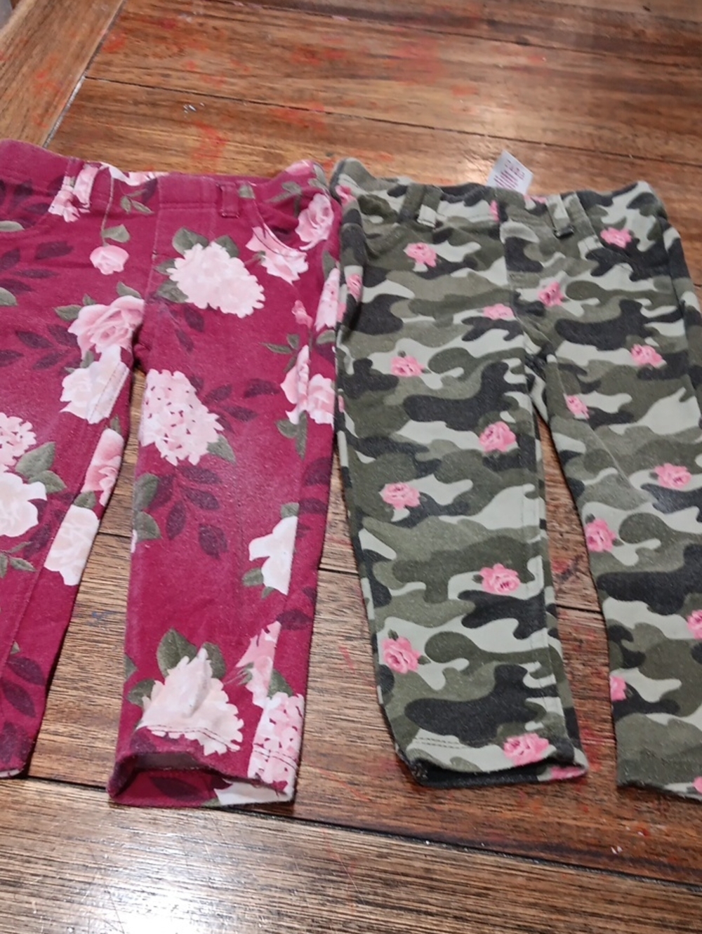 Garanimals Girls' Floral & Camo Print Stretch Bottoms - Pink & Olive